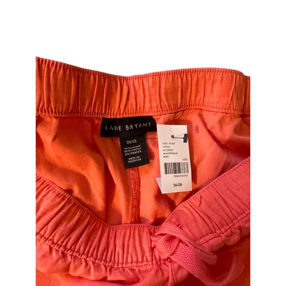 💖Lane Bryant coral capri midrise with elastic, drawstring waist, front pockets - Picture 5 of 6